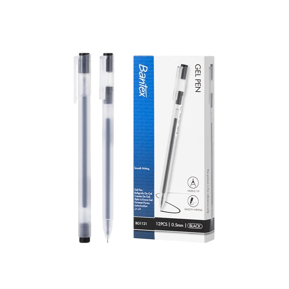 Bantex ปากกา ปากกาเจลสีดํา 0.5 มม. แห้งไว สีดํา จับถนัดมือ เขียนลื่น ไม่สะดุด Gel Pen