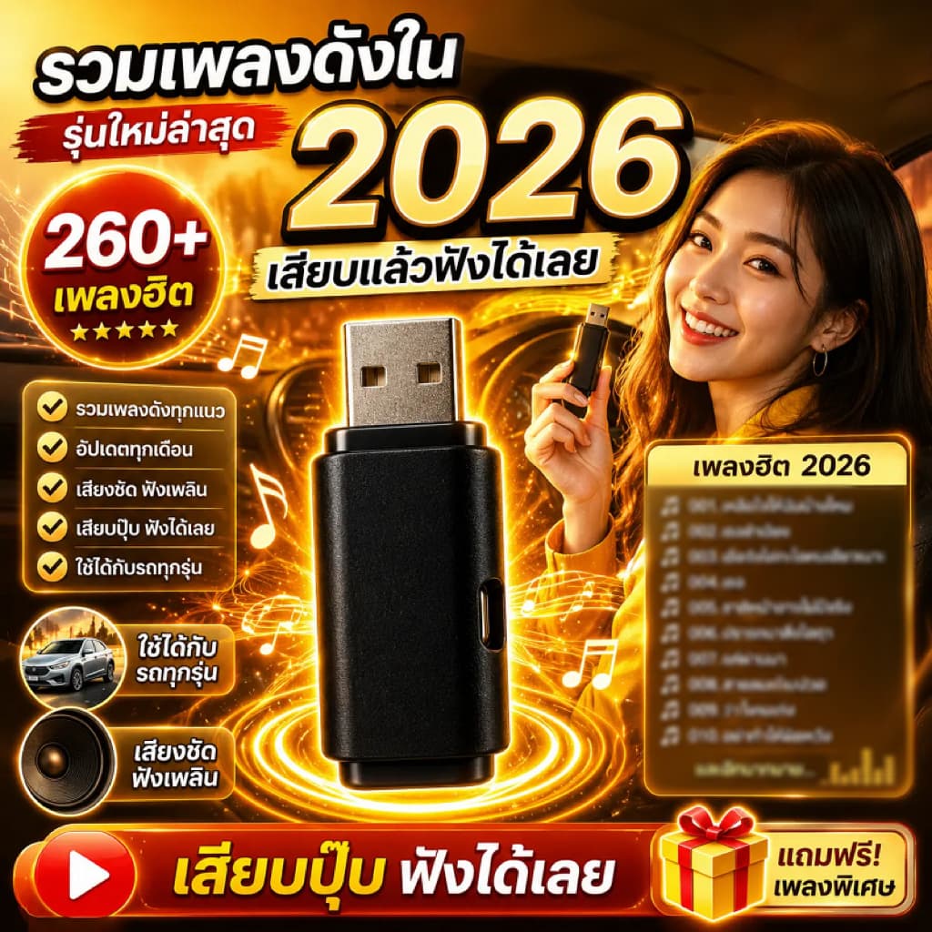 เสียง USB สําหรับรถยนต์ รองรับเครื่องเสียงรถยนต์ ลําโพง ใช้งานง่าย เสียงคมชัด เสียบปลั๊กแล้วใช้งานได้เลย