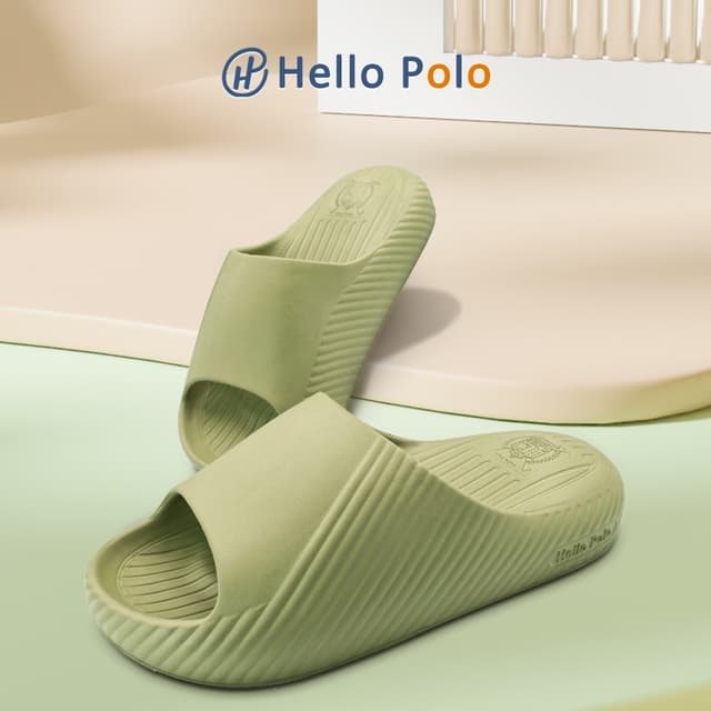 Hello Polo รองเท้าแตะผู้หญิง รองเท้าน่ารัก รองเท้านิ่มเหมือนเหยียบขี้ 4cm พื้นหนา กันลื่น ลายอุ้งเท้าแมว…