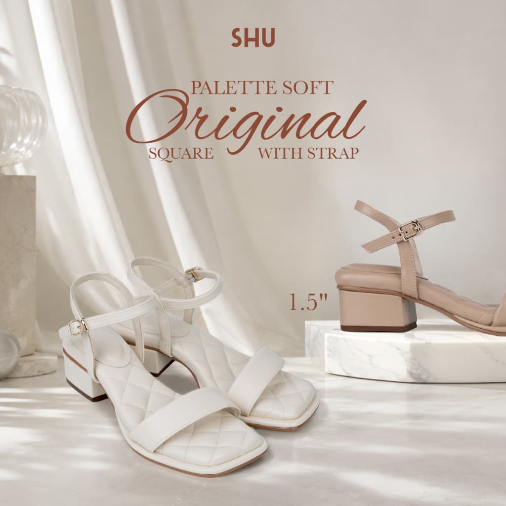 SHU PALETTE SOFT 1.5" ORIGINAL SQUARE WITH STRAPS รองเท้าส้นสูง