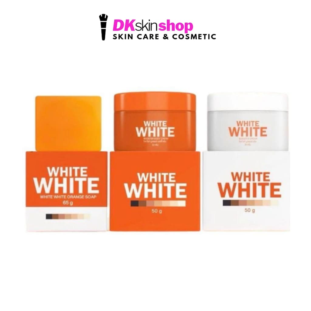 แพคเกจใหม่ [เซ็ท 3 ชิ้น] ไวท์ ไวท์ บูสเตอร์ ครีม (50g.) +ไวท์ ไวท์ บูสเตอร์ บอดี้ ครีม (50g.) +ไวท์ ไวท์ โซพ…