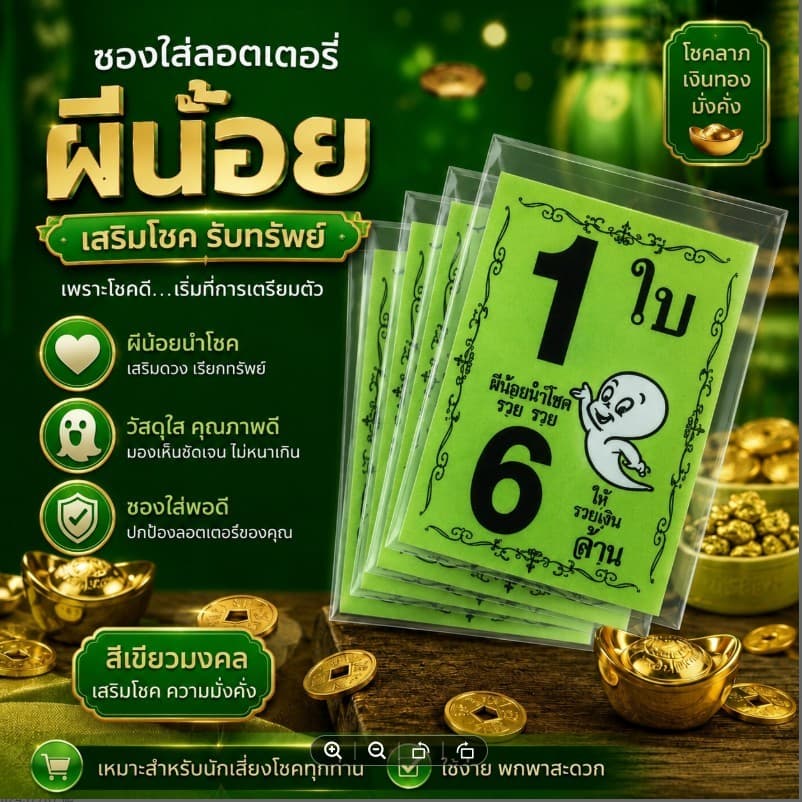 ซองแก้วใส ซองแก้วใสสกรีน1ใบ6ล้าน แพค 6 สี 100 ใบ ซองใส่ลอตเตอรี่ ซองใส่ล็อตเตอรี่ ซองใส่สลากกินแบ่งรัฐบาล…
