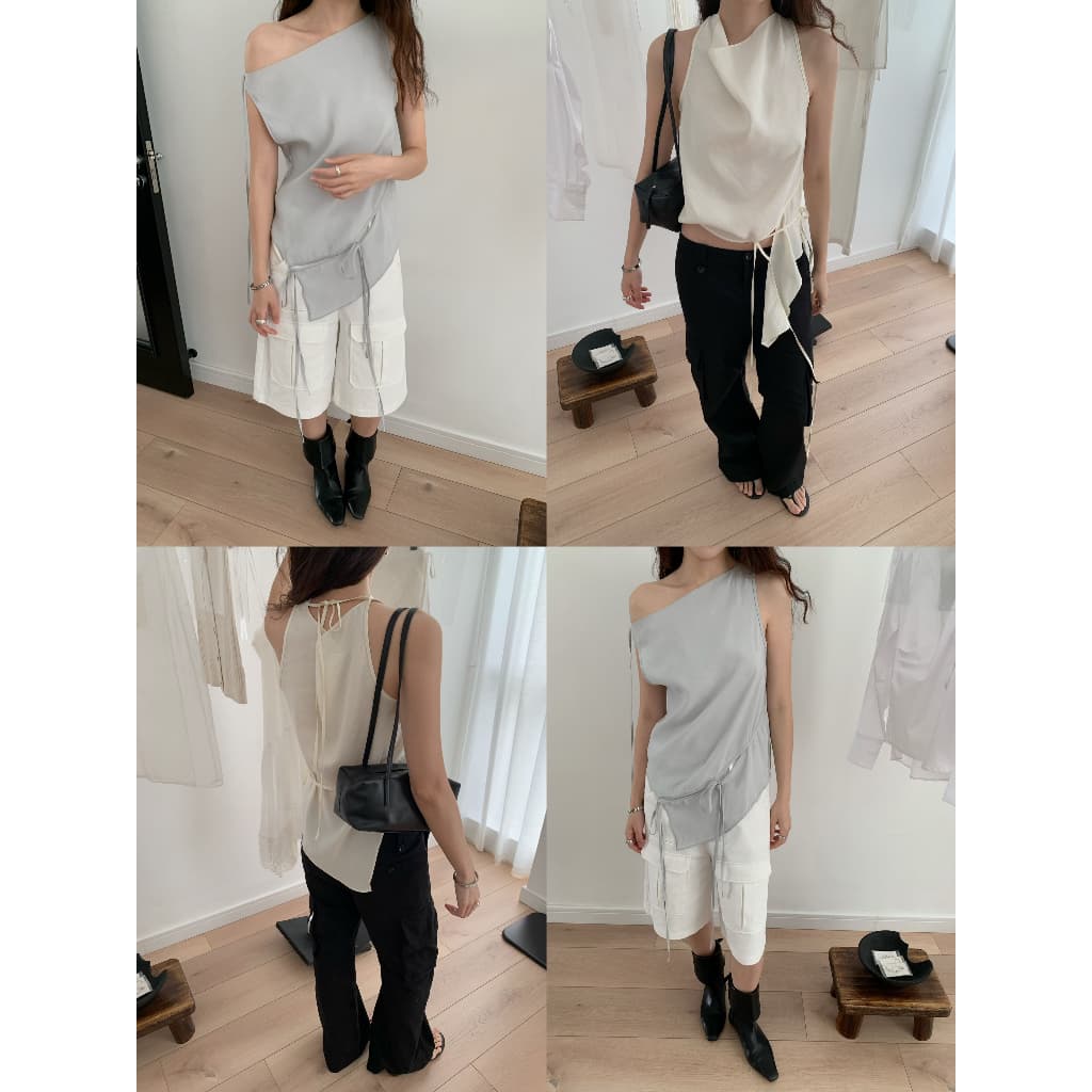 INBYIN - เสื้อแขนกุดแต่งชายเลเยอร์ผูกได้หลายแบบ VIVIENNE TOP - I4233