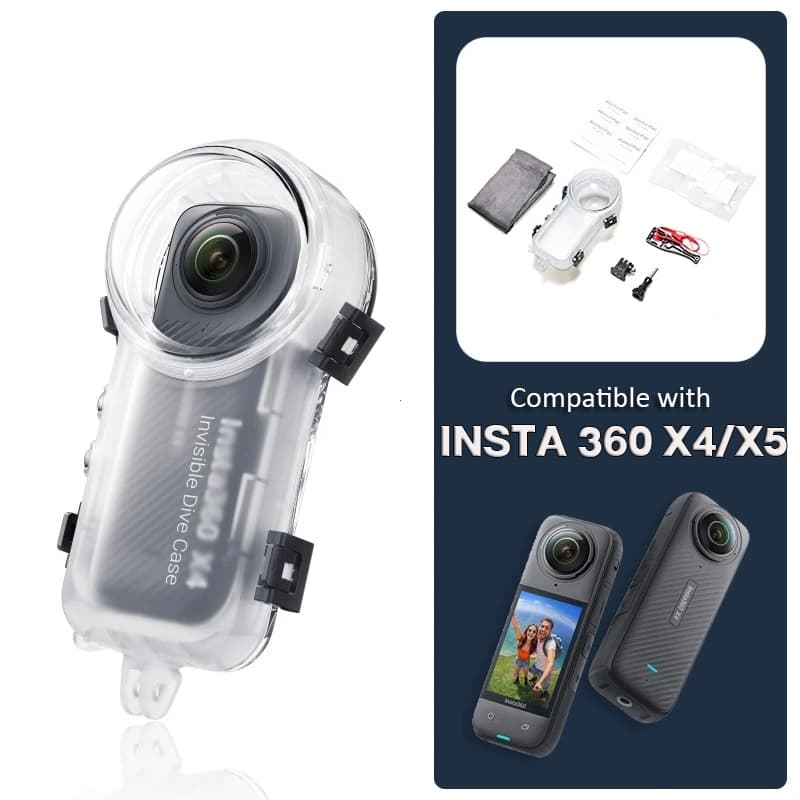 🇹🇭 เคสดําน้ําอินวิซิเบิล ตรงรุ่น Insta360 X5 X4 กันน้ําลึกสูงสุด 50 เมตร ปิดผนึกสนิทไม่รั่ว ไม่บดบังภาพ…