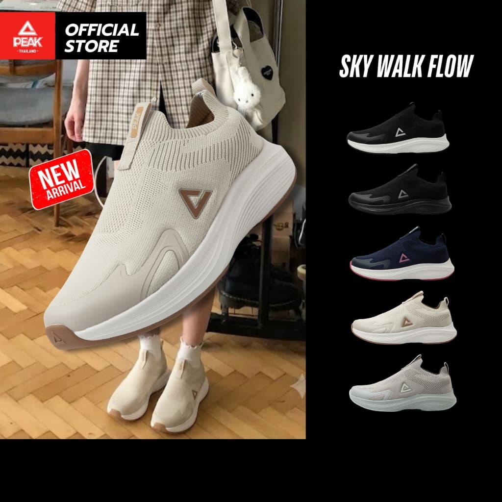 PEAK "SKY Walk Flow" EW49307E รองเท้าลําลอง สนีคเกอร์ ทรงหน้ากว้าง ใส่แฟชั่น เดินเล่น ออกกําลังกาย ใส่สบาย…