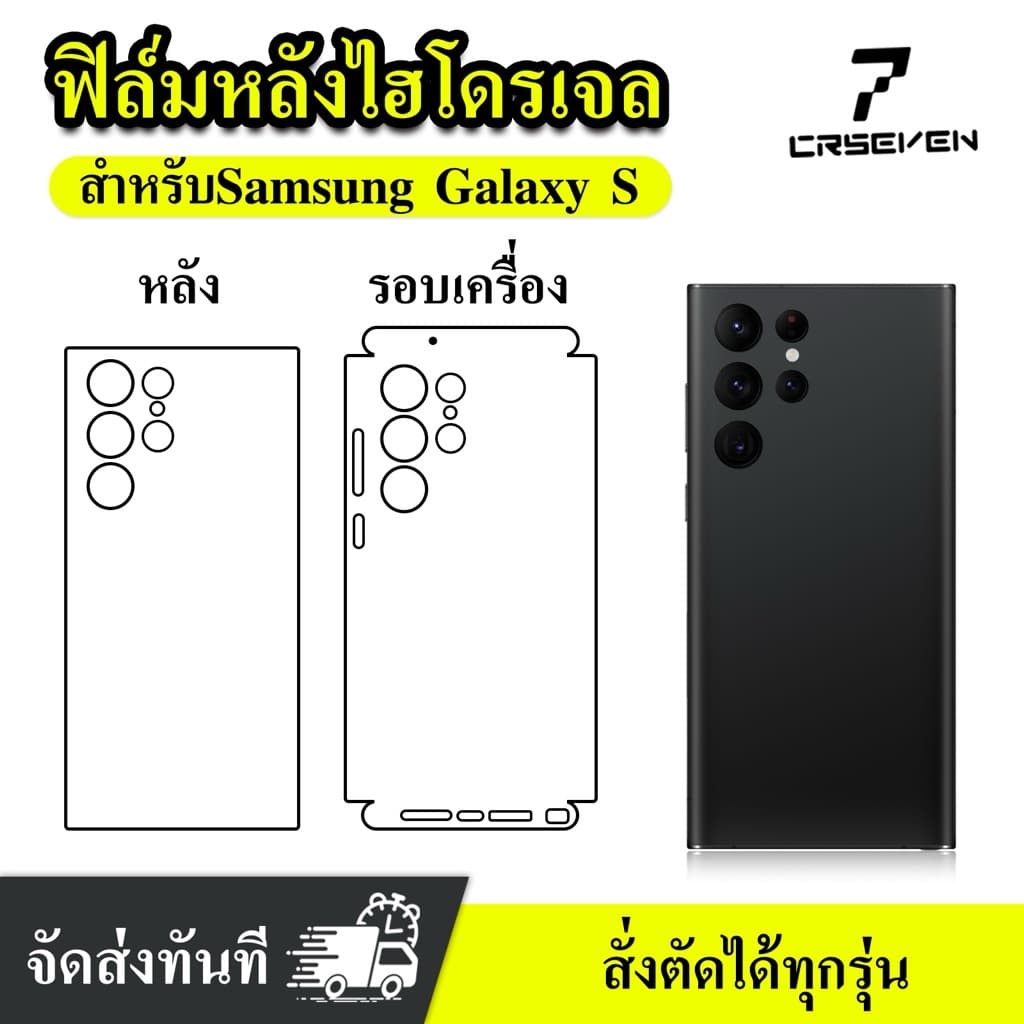 Cxshop (009) ฟิล์มหลังไฮโดรเจล Hydrogel รอบเครื่อง สั่งตัดได้ทุกยี่ห้อ ทุกรุ่น แถมไม้รีด+ชุดทําความสะอาด…