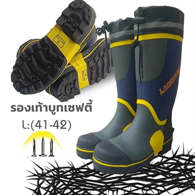 รองเท้าหุ้มข้อสูงสําหรับผู้ชายที่มีหัวเหล็กสูง กันน้ํา รองเท้าทํางานยางสําหรับผู้ชายวัยรุ่นอายุ 18-40 ปี…