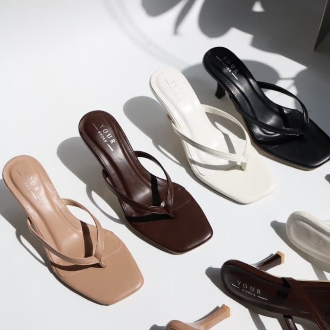 YOURSHOES B10 (⚠️+1ไซส์จากปกติ) / รองเท้าส้นสูง 3นิ้ว รองเท้าหูหนีบ รองเท้าใส่ทํางาน