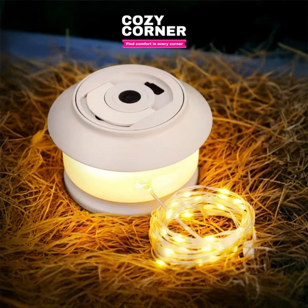 ไฟตั้งแคมป์ LED แบบหมุนมือ สายไฟยาว 20 เมตร แสงวอร์ม สําหรับตั้งแคมป์กลางแจ้ง