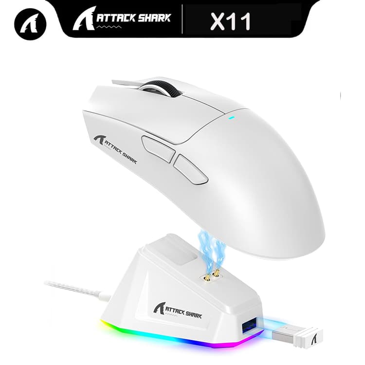 จากไทย Attack Shark X11 เมาส์บลูทูธไร้สาย PAW3311 เมาส์สําหรับเล่นเกม 3โหมด บลูทูธ 2.4G Type-C