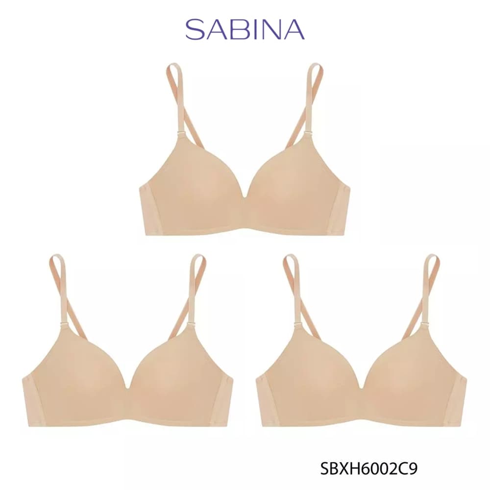 Sabina (Set 3 ชิ้น) Soft Doomm Level 3 เสื้อชั้นใน ไร้โครง รหัส SBXH6002C9 - สีเนื้อ