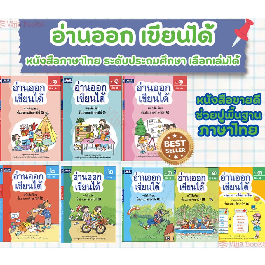 ไวสุด อ่านออก เขียนได้ หนังสือเรียน ภาษาไทย ประถมศึกษาปีที่ 1-3 ป.1 ป.2 ป. 3 อนุบาล เลือกเล่มได้ ธารปัญญา [TP]