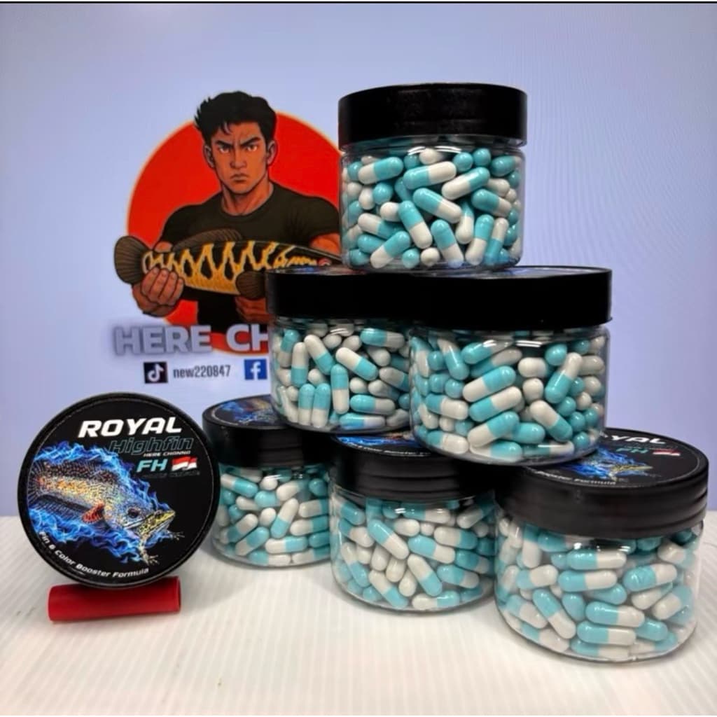 Royal Highfin Boots Capsule แคปซูลสายน้ําเย็น เน้นเร่งครีบและสีเป็นหลัก วิตามินนําเข้าจากอินโดนีเซียช่วยพัฒนาไ…