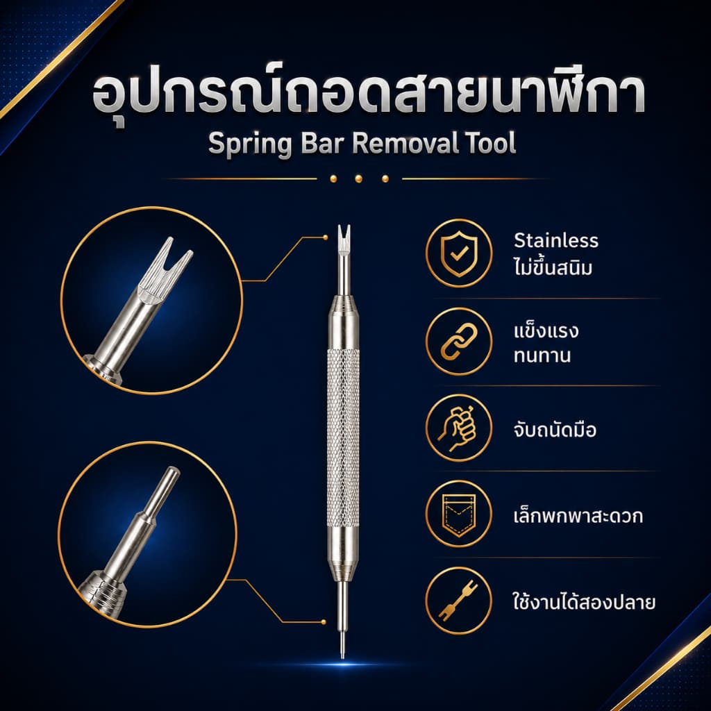 อุปกรณ์​ถอดสายนาฬิกา​และข้อสายนาฬิกา​ Watch​ Spring​ ​Bar​ Removal Tool Bracelet Removal Tool สแตนเลส… รูปที่ 1
