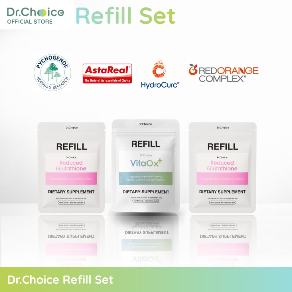VitaOx+ Refill 1 ซอง + Reduced Glutathione Refill 2 ซอง by Dr. Choice