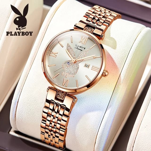 PLAYBOY สปอตสินค้า นาฬิกาข้อมือผู้หญิงหนุ่มสาว กันน้ําได้ 100% สายสเตนเลส รับประกัน 3 ปี