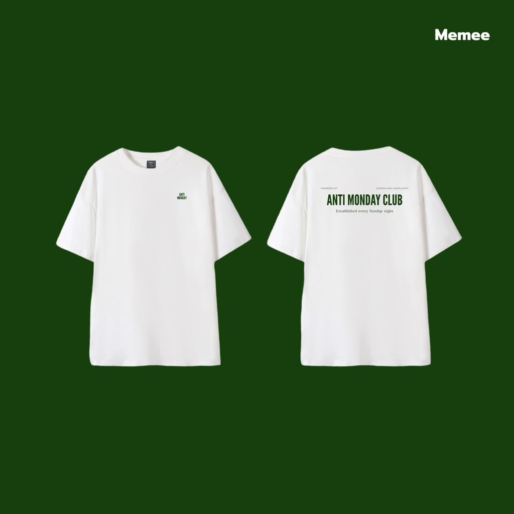 MEMEE | เสื้อยืดผ้า Cotton สกรีนหน้า-หลัง “Anti Monday Club” รูปที่ 1