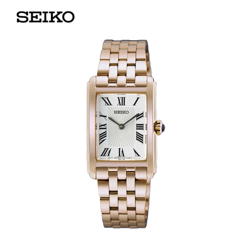 SEIKO QUARTZ ไซโก นาฬิกาข้อมือผู้หญิง รุ่น HGG002P ขนาด 22.20 mm. สีพิ้งก์โกล