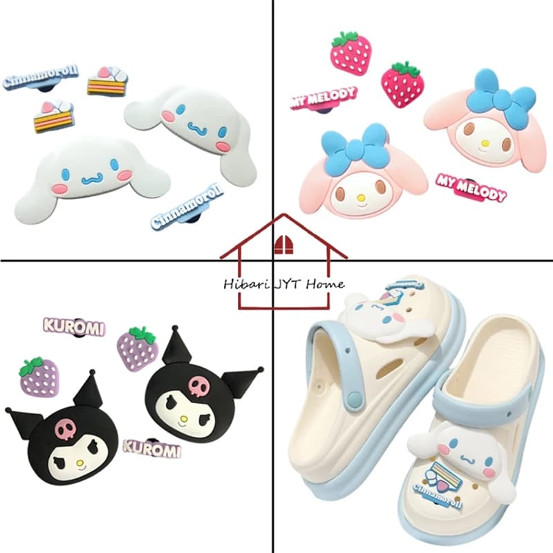 จิบิ ตัวติดรองเท้า ชุดเซทจิ๊บบิท DIY ตกแต่งรองเท้า เมโลดี้ คุโรมิ ชินนาม่อน