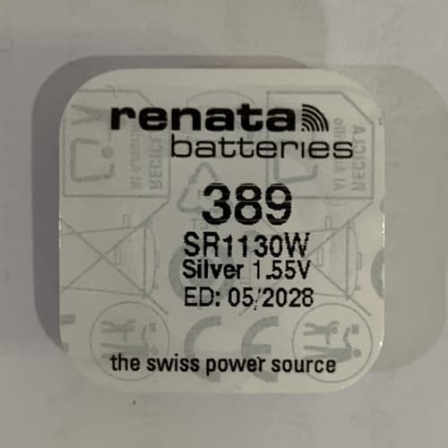 ถ่านกระดุม Renata 389 / SR1130W ของแท้ 1.55V แบ่งจําหน่าย 1เม็ด,5เม็ด