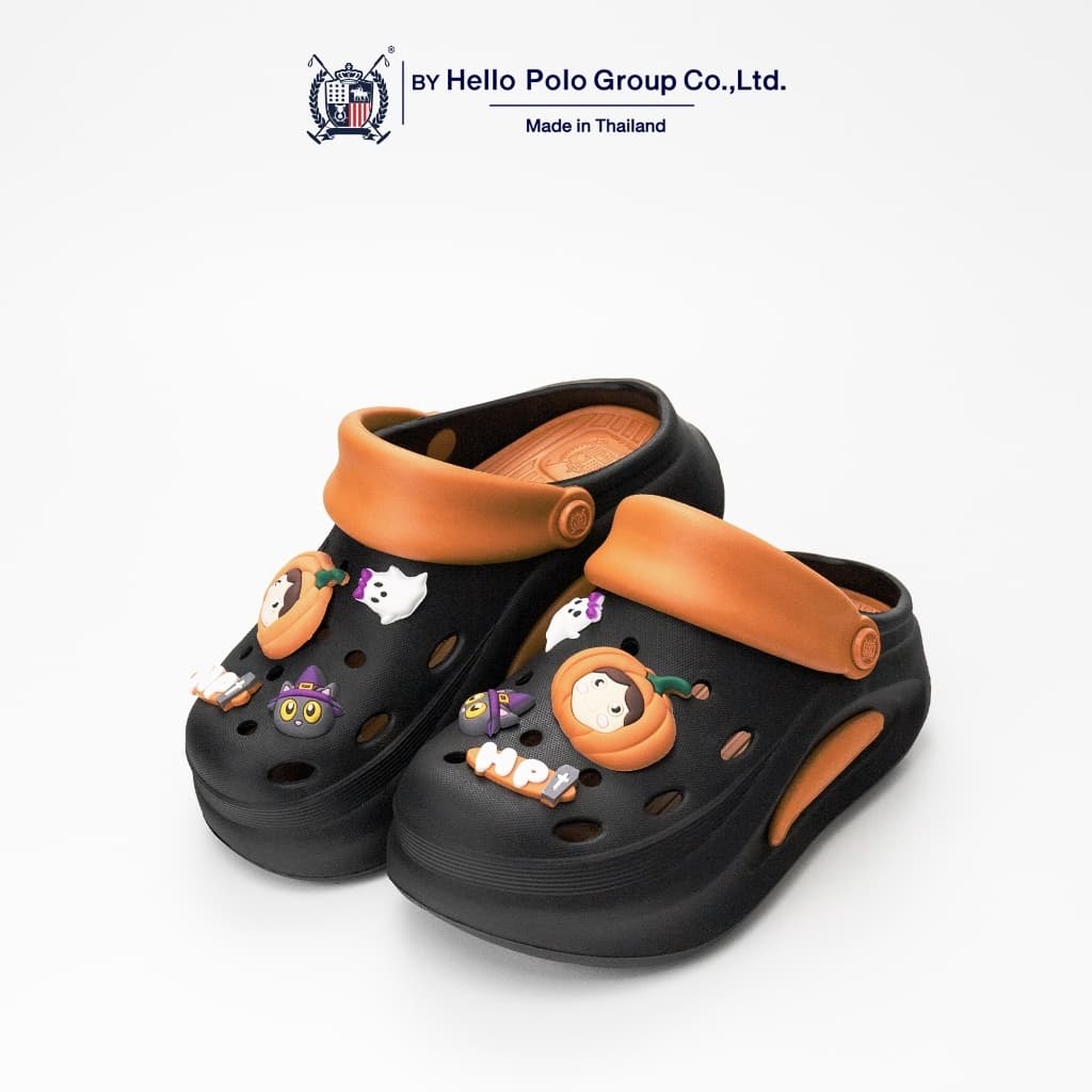 Hello Polo รองเท้าแตะผู้หญิง รองเท้าแตะแพลตฟอร์ม Halloween ระบายอากาศดี วัสดุ EVA พื้นนุ่ม พร้อมการ์ตูนน่ารัก…