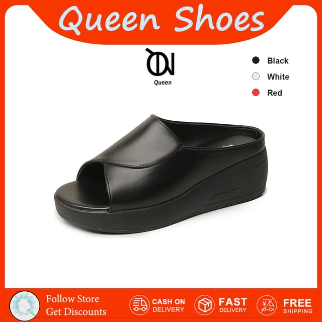 Queen รองเท้าแตะส้นเตารีดสําหรับผู้หญิง นุ่ม ทันสมัย เหมาะสําหรับฤดูร้อน รองเท้าแตะฟองน้ําหนา
