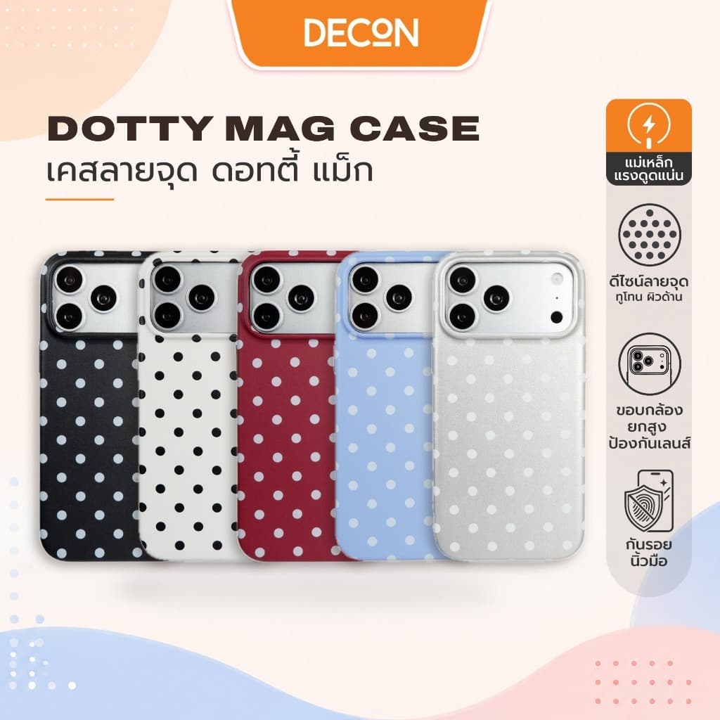 DECON Dotty เคส Polkadot ไอโฟน 17 Pro Max / 18 Pro Max / 17 Pro / 18 Pro / 16 Pro Max / 15 Pro Max… รูปที่ 1