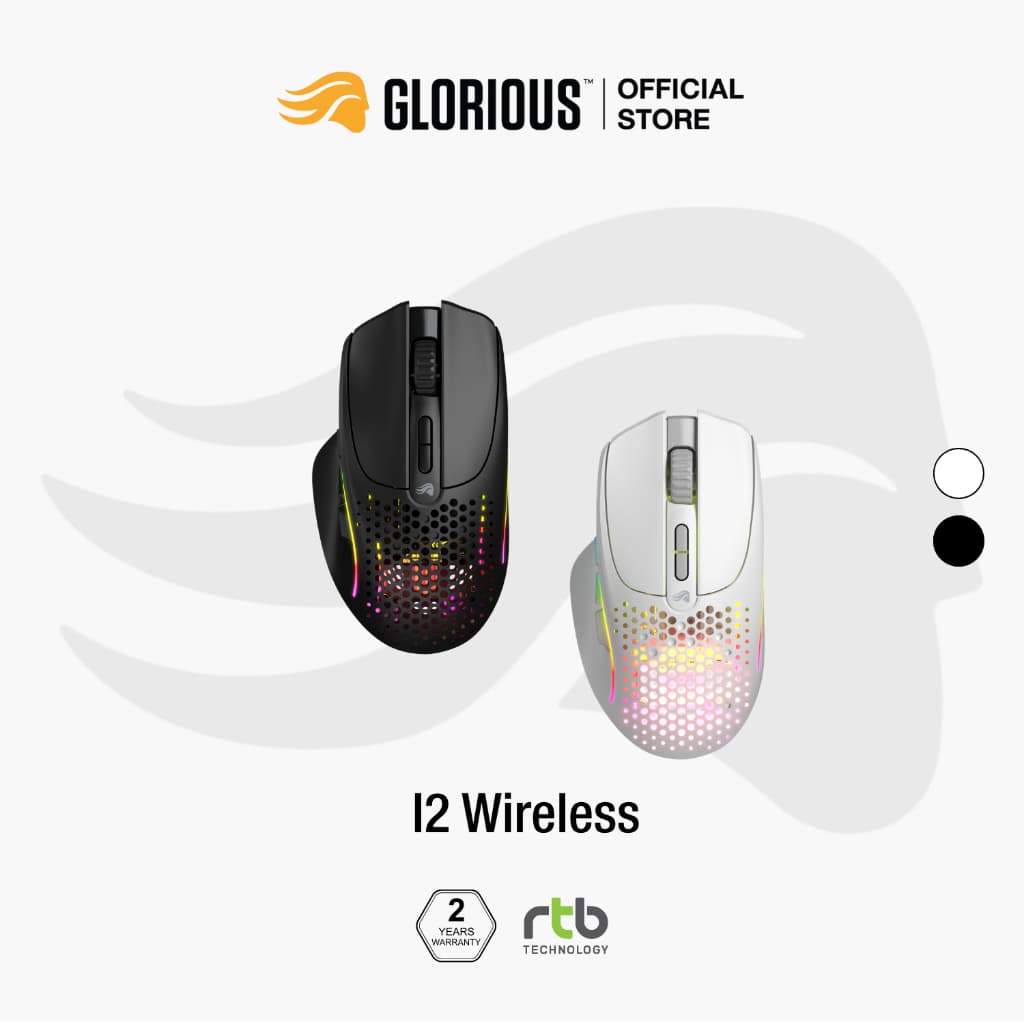 Glorious Model I 2 เมาส์เกมมิ่งไร้สาย Wireless Gaming Mouse ทรง Ergonomic น้ําหนักเบา 2.4 GHz/Bluetooth