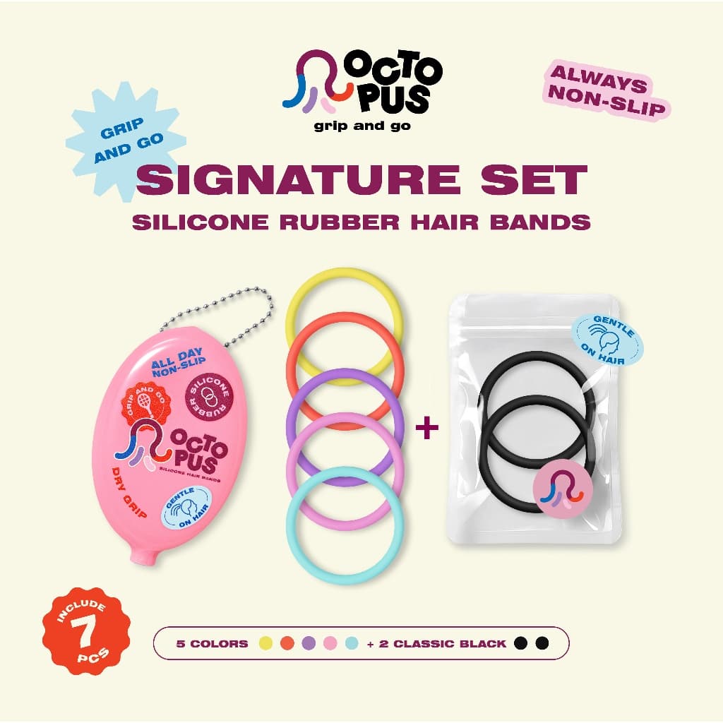 OCTOPUS HAIRBAND ยางมัดผม ซิลิโคนคุณภาพดี มัดแน่น อยู่ทรง ไม่หลุดง่าย ใช้ได้นาน พร้อมกล่องพกพา