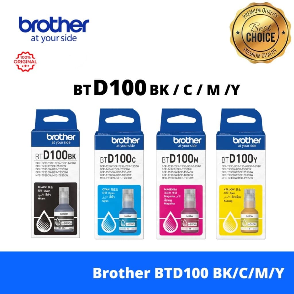 หมึก Brother BTD100BK inks BT100C M Y สีดํา 108ml สําหรับ DCP-T230 T430W T530DW T730 T830DW MFC-T930 T935…