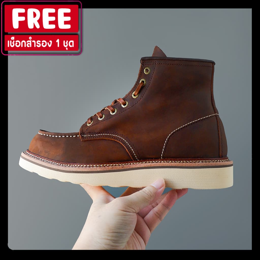 รองเท้าหนังแท้ ทรง 1907 Moc Toe รองเท้าหัวจีบ