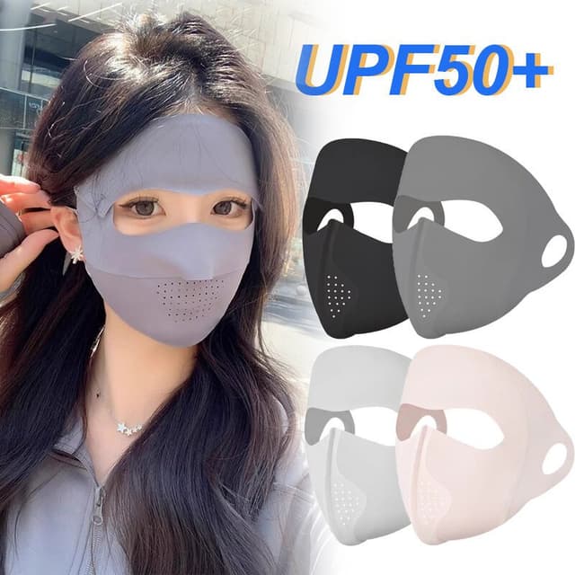 COZII หน้ากากกันแดด UPF50+ หน้ากากกันแดดกลางแจ้ง หน้ากากกันแดดตาข่ายระบายอากาศเย็น หน้ากากกันแดดแบบเต็มหน้า