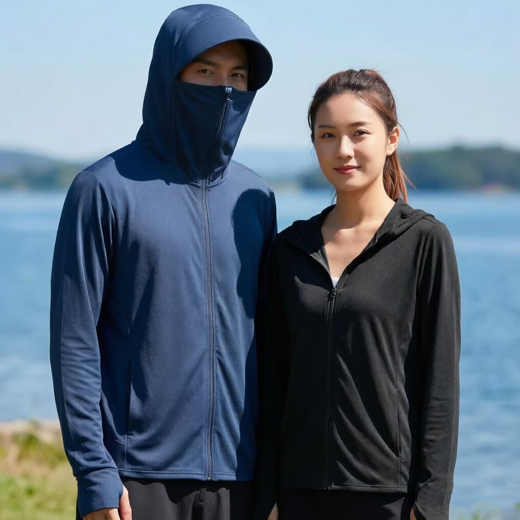 เสื้อกันแดดกันยูวี UPF50+ ระบายอากาศได้ดี แห้งไว มีซิป รูนิ้วโป้ง ทรงหลวม ใส่เล่นกีฬา วิ่ง ปั่นจักรยาน…