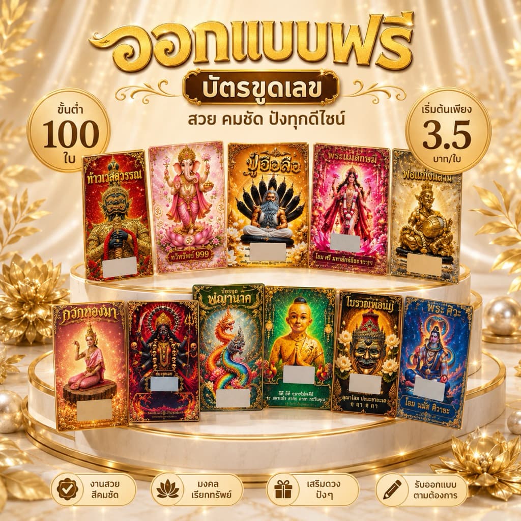 ผลิตบัตรขูดตัวเลข ออกแบบฟรี