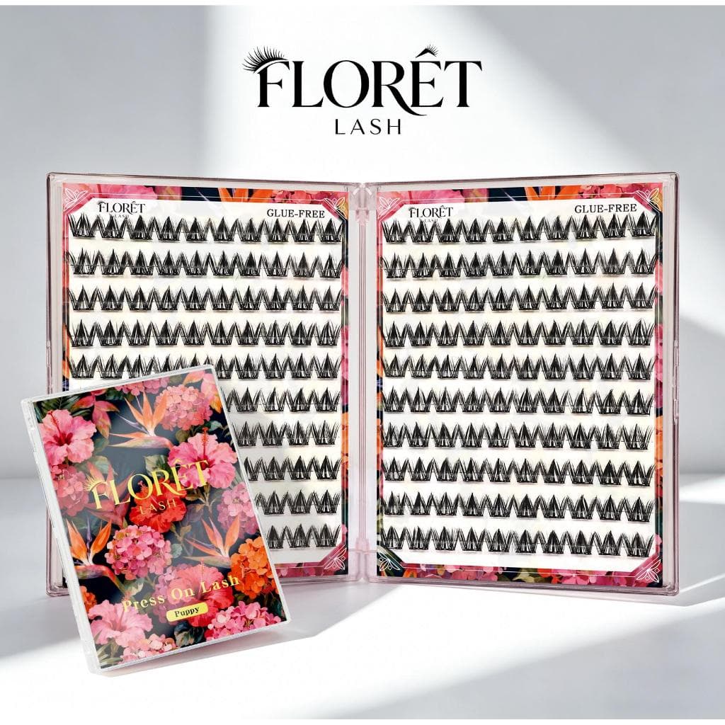 FLORÈT LASH ขนตาปลอมไม่ต้องใช้กาว ลุค Puppy ธรรมชาติ ติดง่าย 20 แถว เบาสบาย ใช้ซ้ําได้
