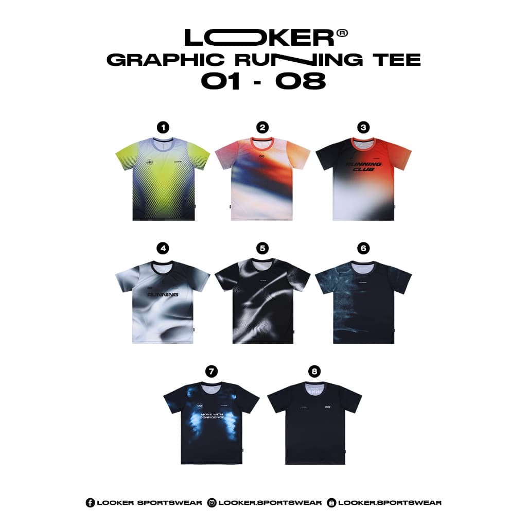 LOOKER Sportswear 2026 - Graphic Running Tee เสื้อวิ่งเสื้อยืดพิมพ์ลาย แขนสั้น รูปที่ 1