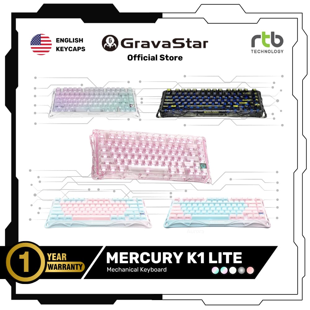 GravaStar Mercury K1 Lite 75% คีย์บอร์ดเกมมิ่งไร้สาย Wireless Mechanical Gaming Keyboard