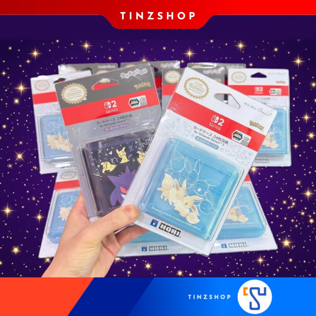 Hori 24 Game Card Case Pokemon Gengar and Mimikyu / Eevee กล่องใส่การ์ดเกม 24 ใบ ลาย โปเกม่อน