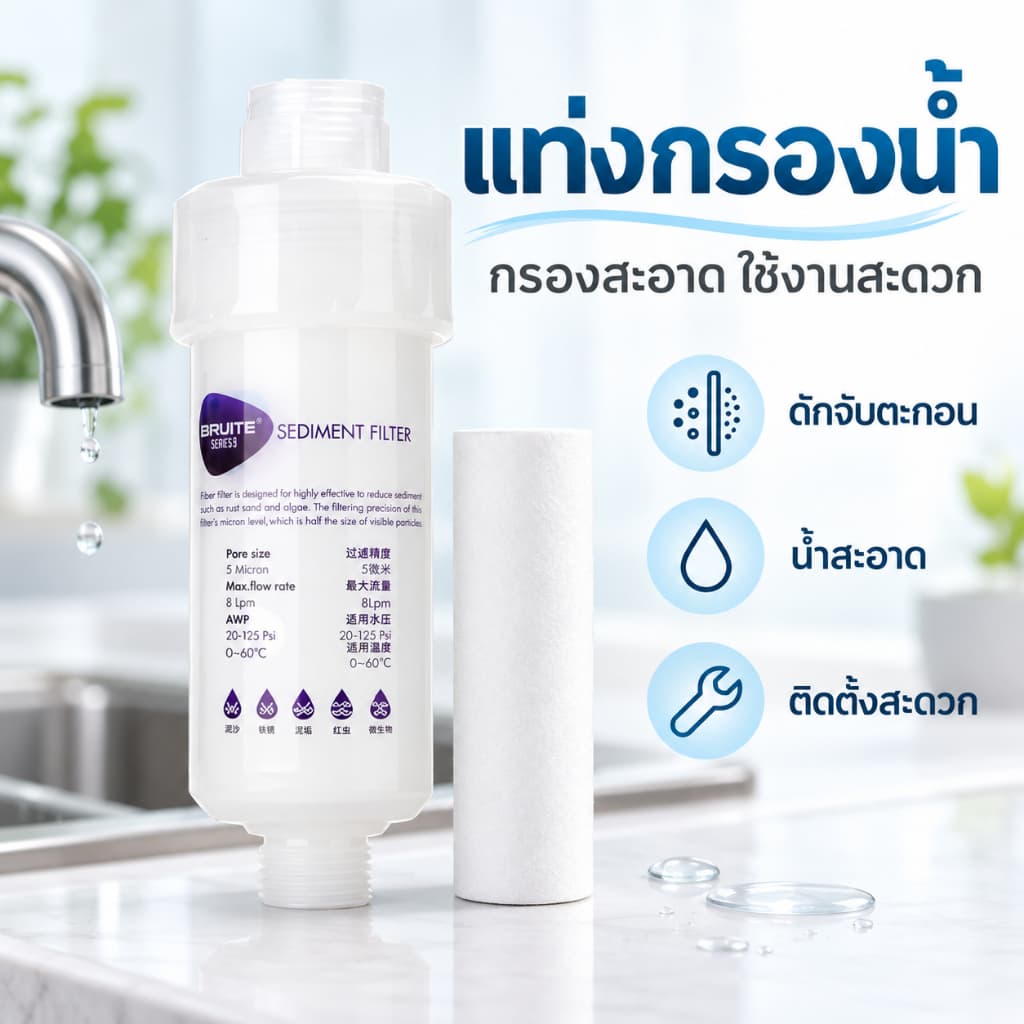กรองฝักบัว กรองน้ําประปา ฟิลเตอร์กรองน้ํา รุ่นเปลี่ยนไส้ได้ กรองสิ่งสกปรก สําหรับหัวฝักบัว