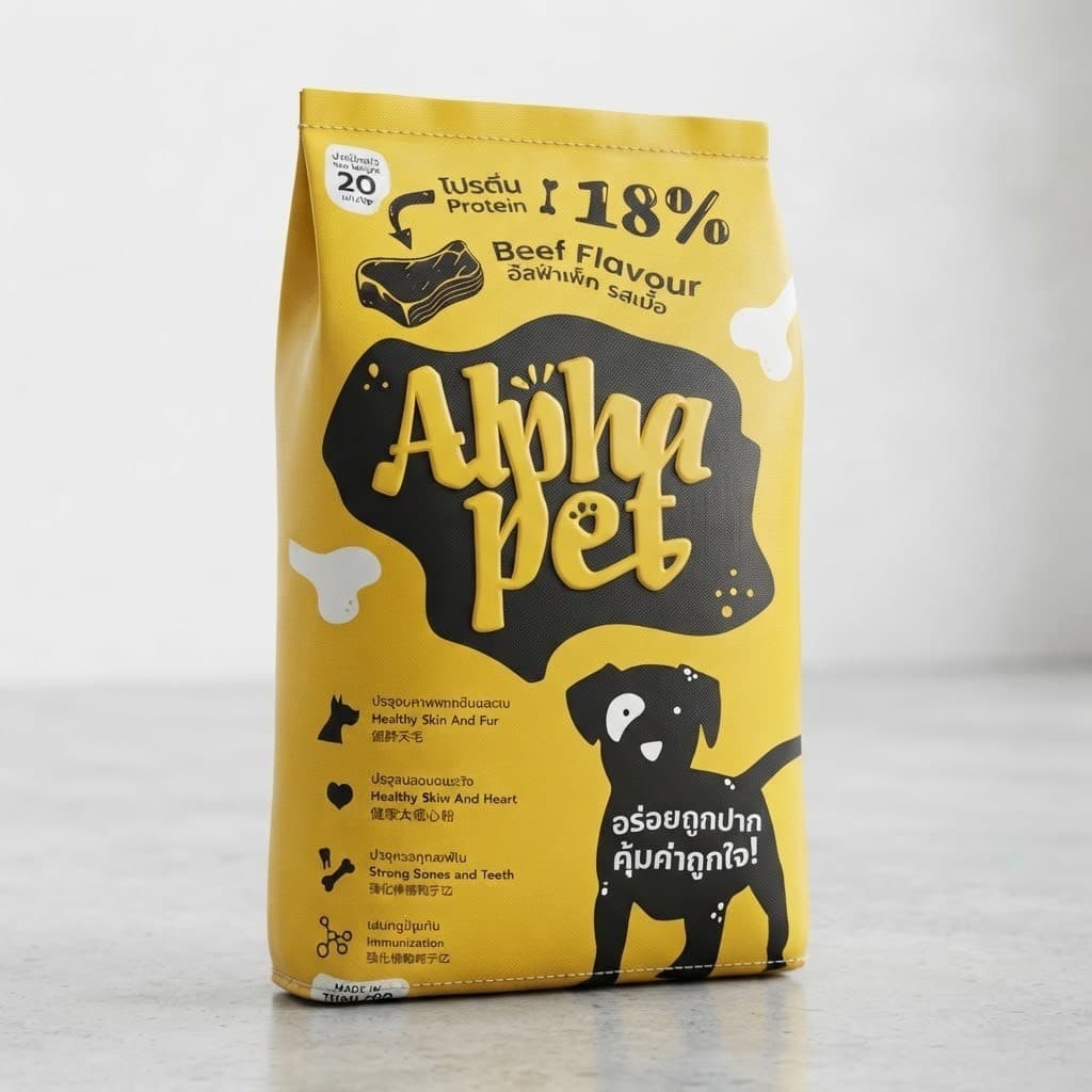 อาหารสุนัข Apha pets 20กิโลกรัม รสเนื้อ อาหารหมา