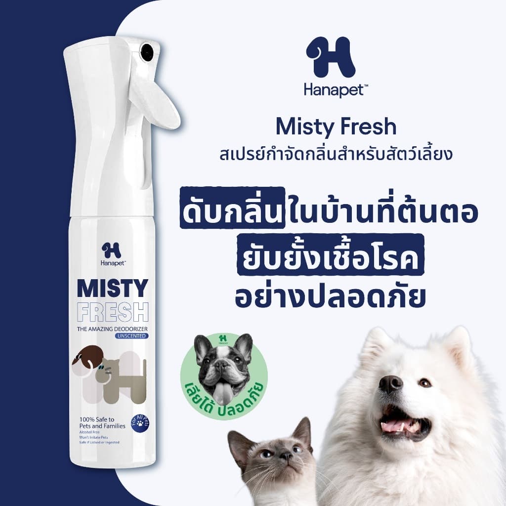 Hanapet Misty Fresh Spray สเปรย์ดับกลิ่น 300ml เฟรชขึ้นทันใจ ฉีดที่ไหนก็หายห่วง รูปที่ 1