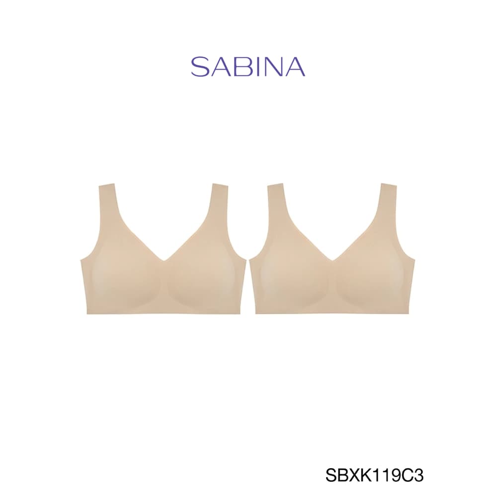 Sabina เสื้อชั้นใน (Set 2 ชิ้น) (ไม่มีโครง) รุ่น Soft Collection รหัส SBXK119C3 สีเนื้อเข้ม