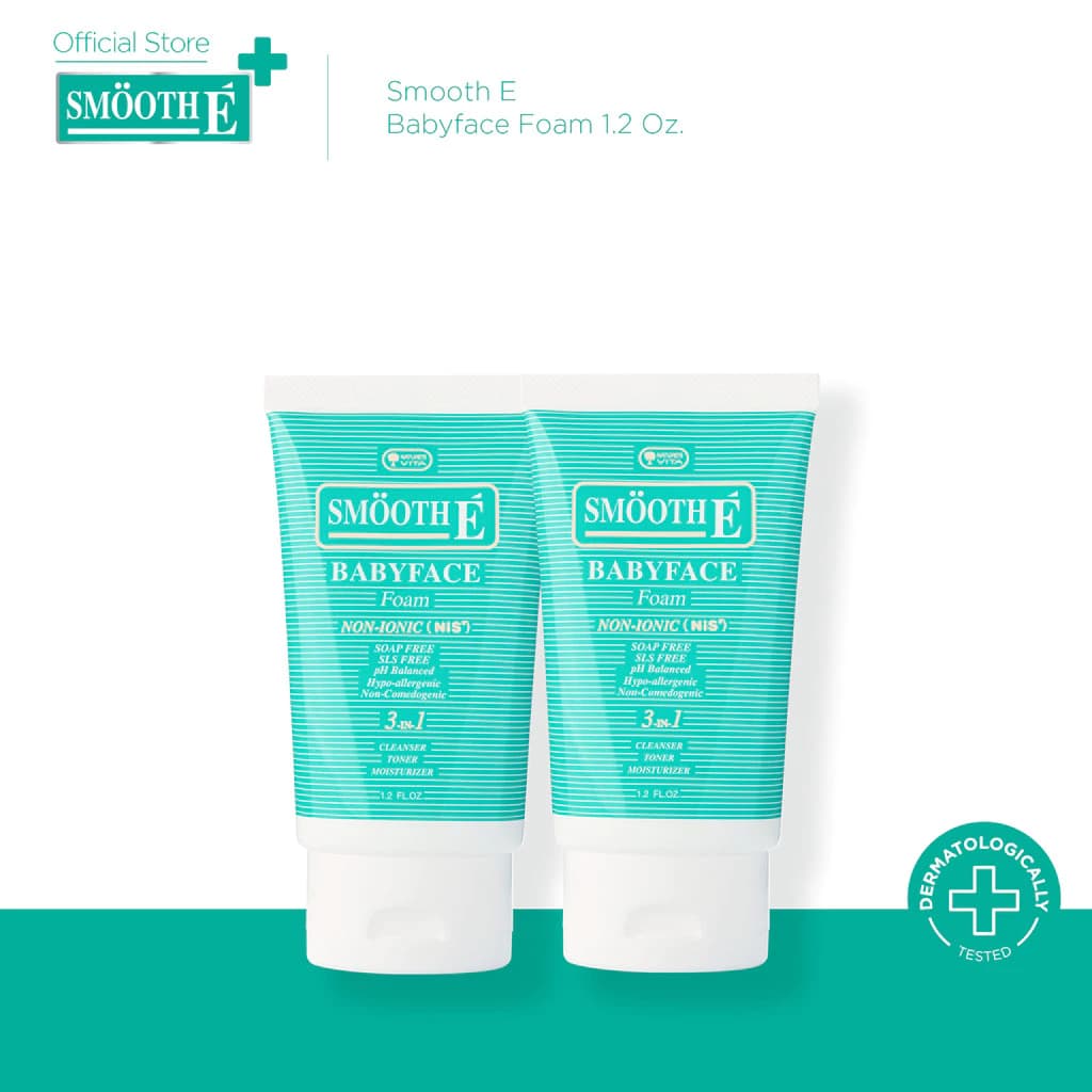 Smooth E Babyface Foam 1.2 Oz. สมูทอี เบบี้เฟส โฟม pH5 ลดสิวผิวแข็งแรง สําหรับคนผิวมัน เป็นสิว