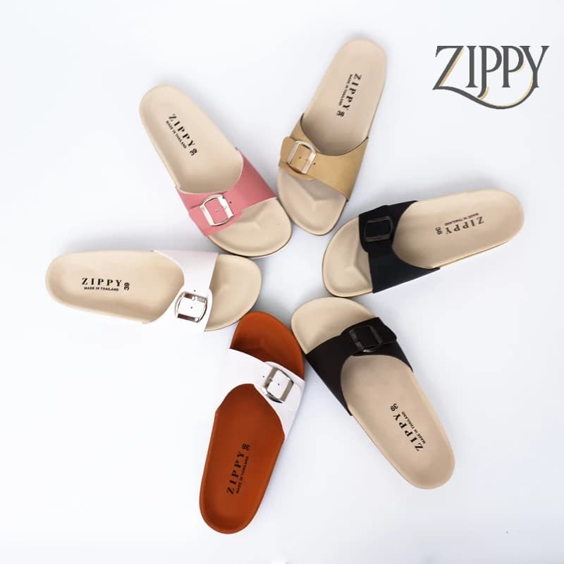 รองเท้าแตะ ZIPPY รุ่น Belt ยอดนิยม รองเท้าแตะแบบสวม สายหน้าเข็มขัด ปรับสายได้ ใส่นุ่มไม่ปวดเท้า