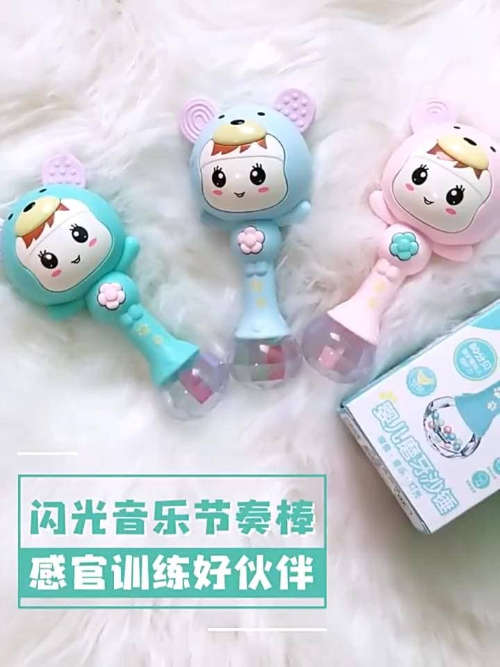 ของเล่นเด็ก ตุ๊กตาเขย่ามือ ยางกัดสำหรับเด็ก มีเสียงมีไฟ เสริมทักษะการได้ยินของเด็ก ฝึกกล้ามเนื้อ… รูปที่ 1