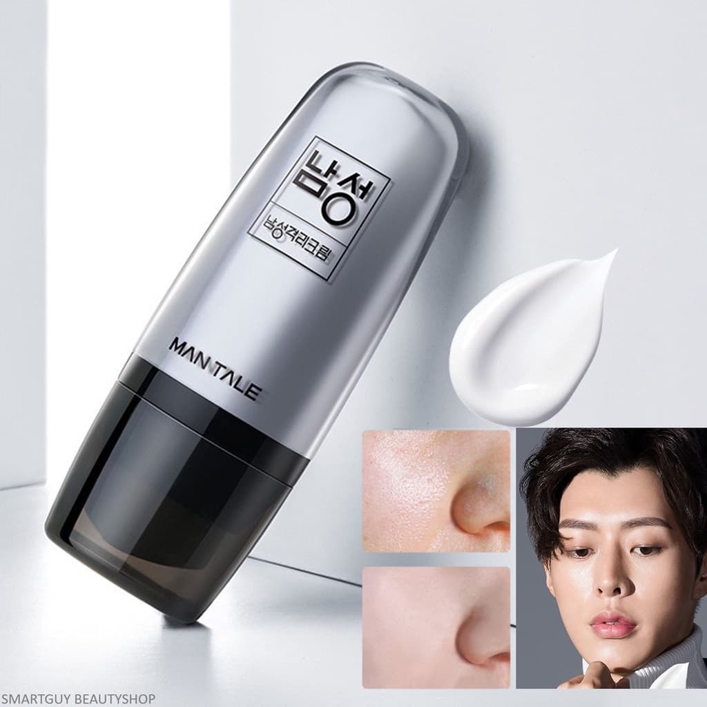 MAN TALE makeup base brightens pores 35g ผลิตภัณฑ์ครีมรองพื้นสำหรับผิวหน้าผู้ชายเนื้อบางเบาเพื่อผิวหน้าเรียบเน… รูปที่ 1