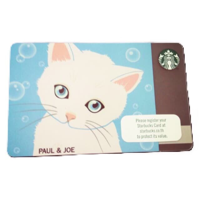 บัตรสตาร์บัค Starbucks Card บัตรเปล่า ลายแมว Paul&Joe ลายปีหมู 2019 บัตรไม่มีเงิน บัตรไม่ขูดพิน) รูปที่ 1