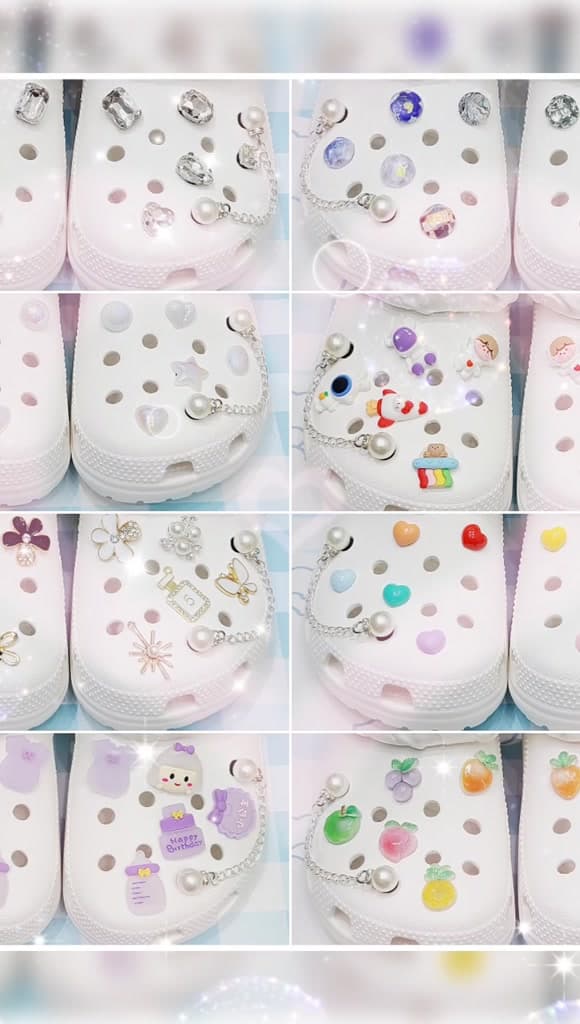 10 ชิ้น อุปกรณ์สำหรับรองเท้าสตรี ตกแต่งรองเท้า charm รองเท้า DIY โซ่รองเท้าแฟชั่น รูปที่ 1
