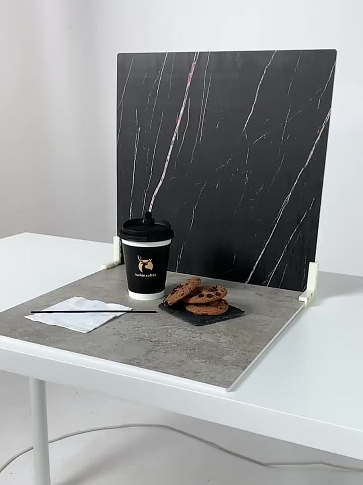 Wenzi 55x55cm กระดานพื้นหลังสองด้านไม้ซีเมนต์อุปกรณ์ถ่ายภาพพื้นผิว 3 มิติ ฉากถ่ายรูป พื้นหลังถ่ายรูป ภาพหลัง… รูปที่ 1
