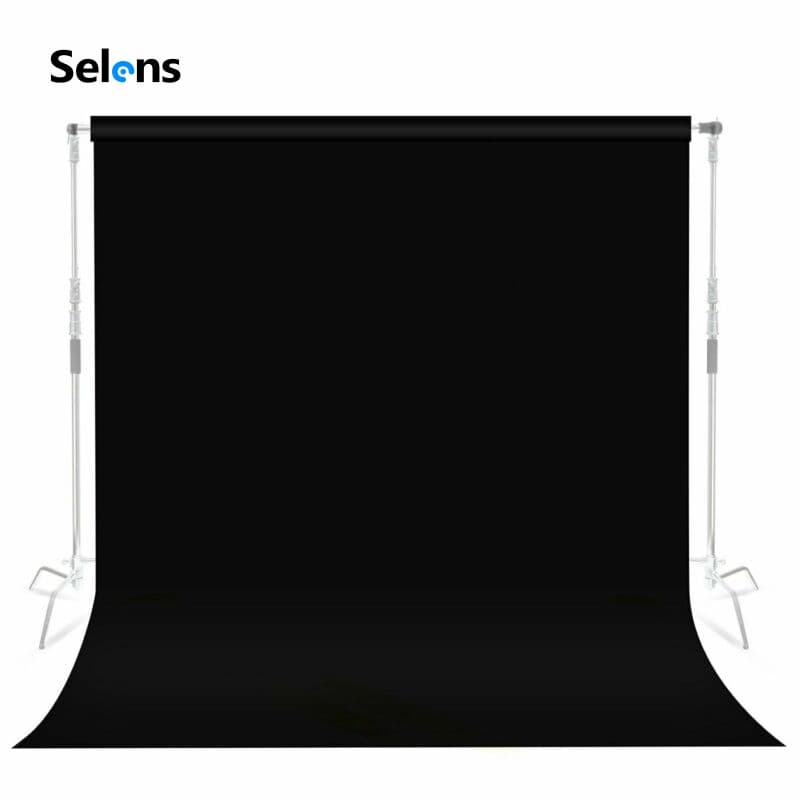 Selens ผ้าฉากหลัง 2×3 เมตร ผ้ากำมะหยี่สีดำ ไม่ยับ ไม่สะท้อนแสง ทนทาน เหมาะสำหรับถ่ายภาพสินค้า ภาพบุคคล… รูปที่ 1
